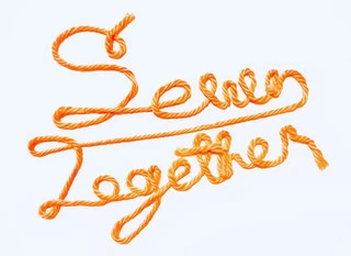 sewn together