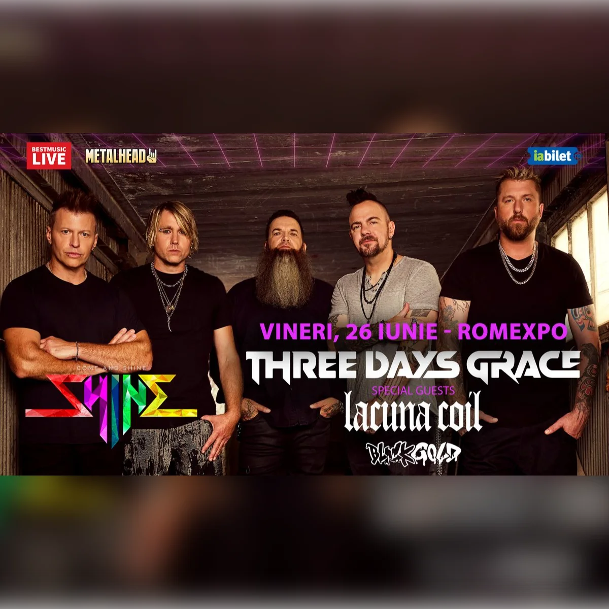 Three Days Grace, Lacuna Coil & Black Gold 