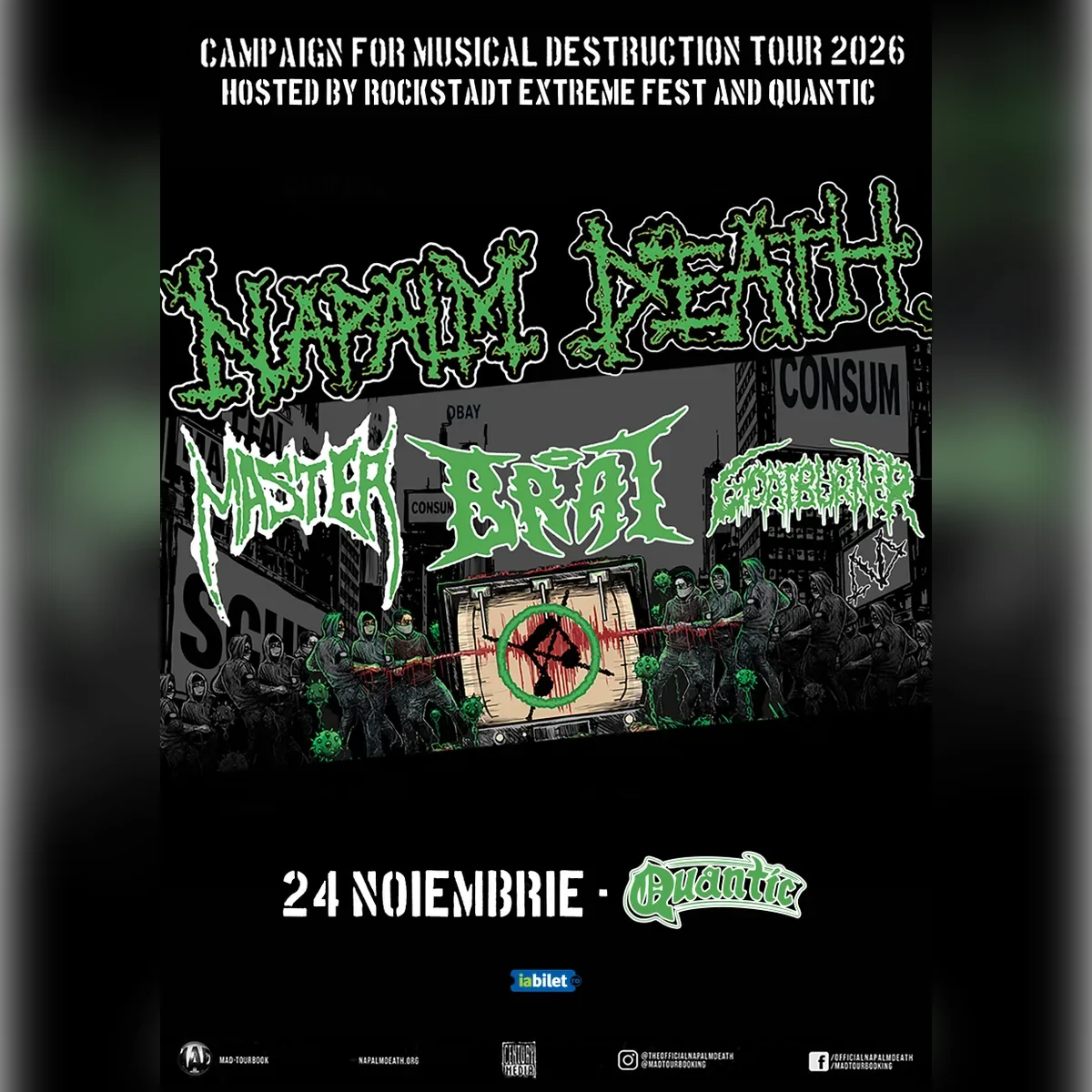 NAPALM DEATH, Master, Brat, Goatburner
