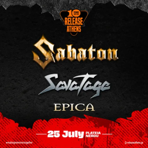 Sabaton / Savatage / Epica / Release Athens 2026