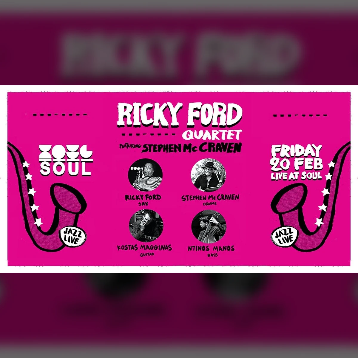 RICKY FORD Quartet featuring STEPHEN McCRAVEN