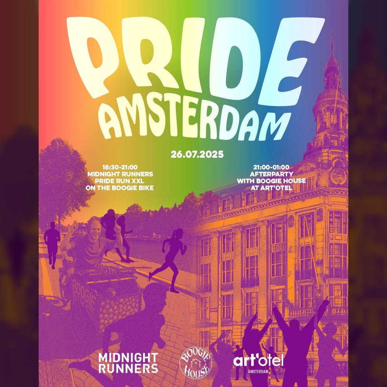 PRIDE AMSTERDAM 2025: art'otel invites Boogie House and Midnight Runners Afterparty