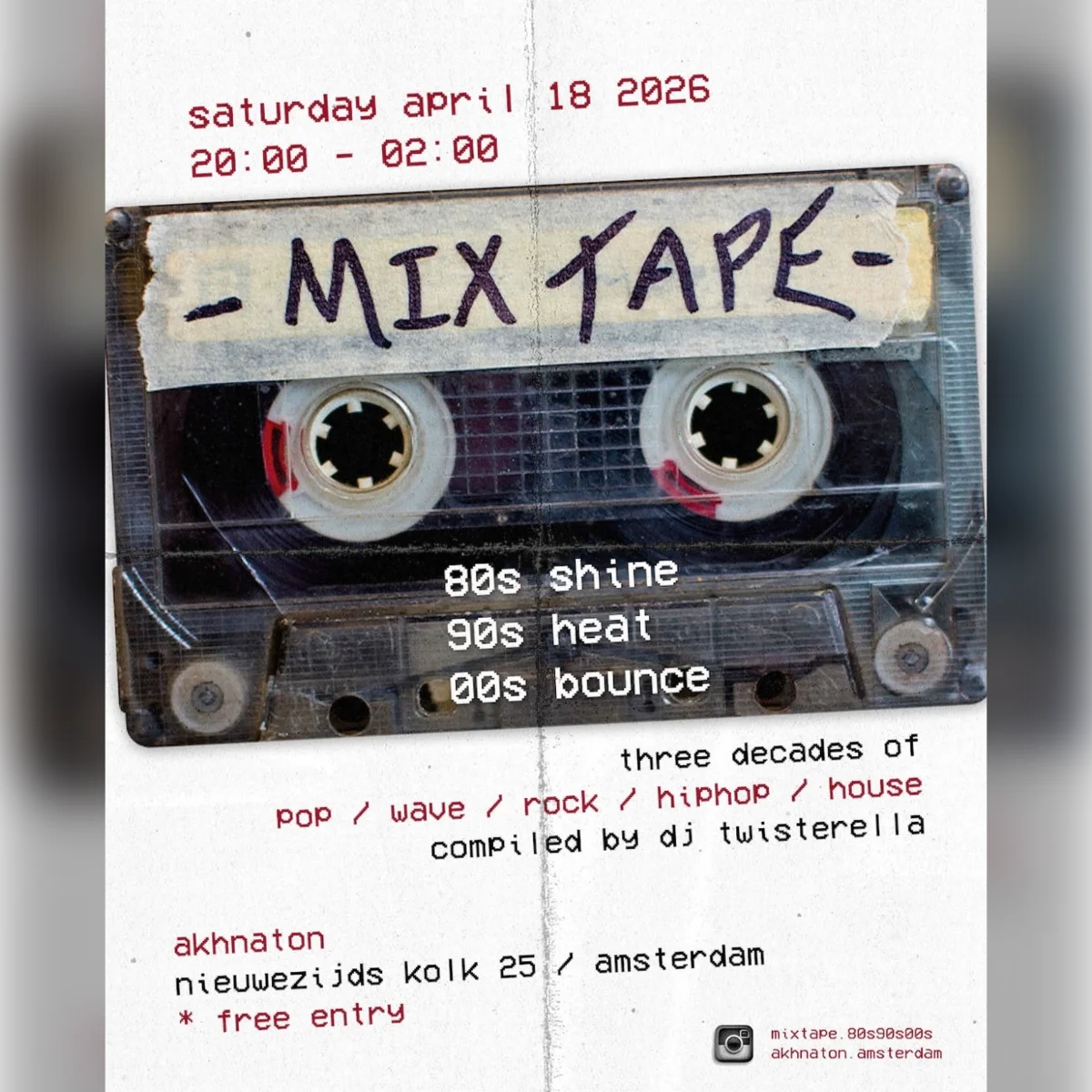 Mix tape; 80s, 90s, 00s