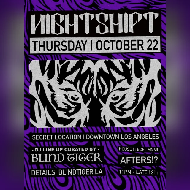 Nightshift After Hours in Los Angeles, 22 Oct | Tickets | Mood