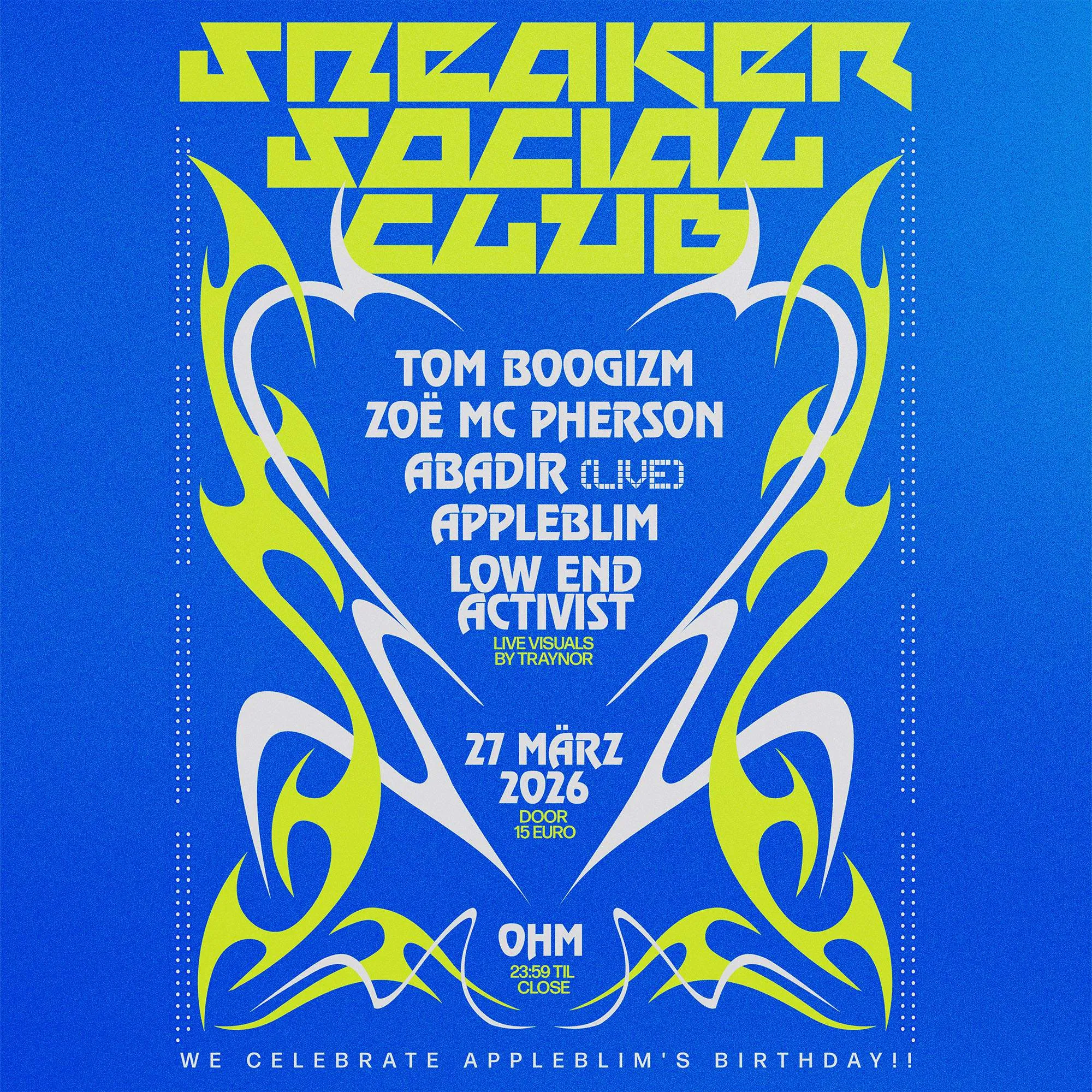 Sneaker Social Club with Tom Boogizm, Zoë Mc Pherson + ABADIR