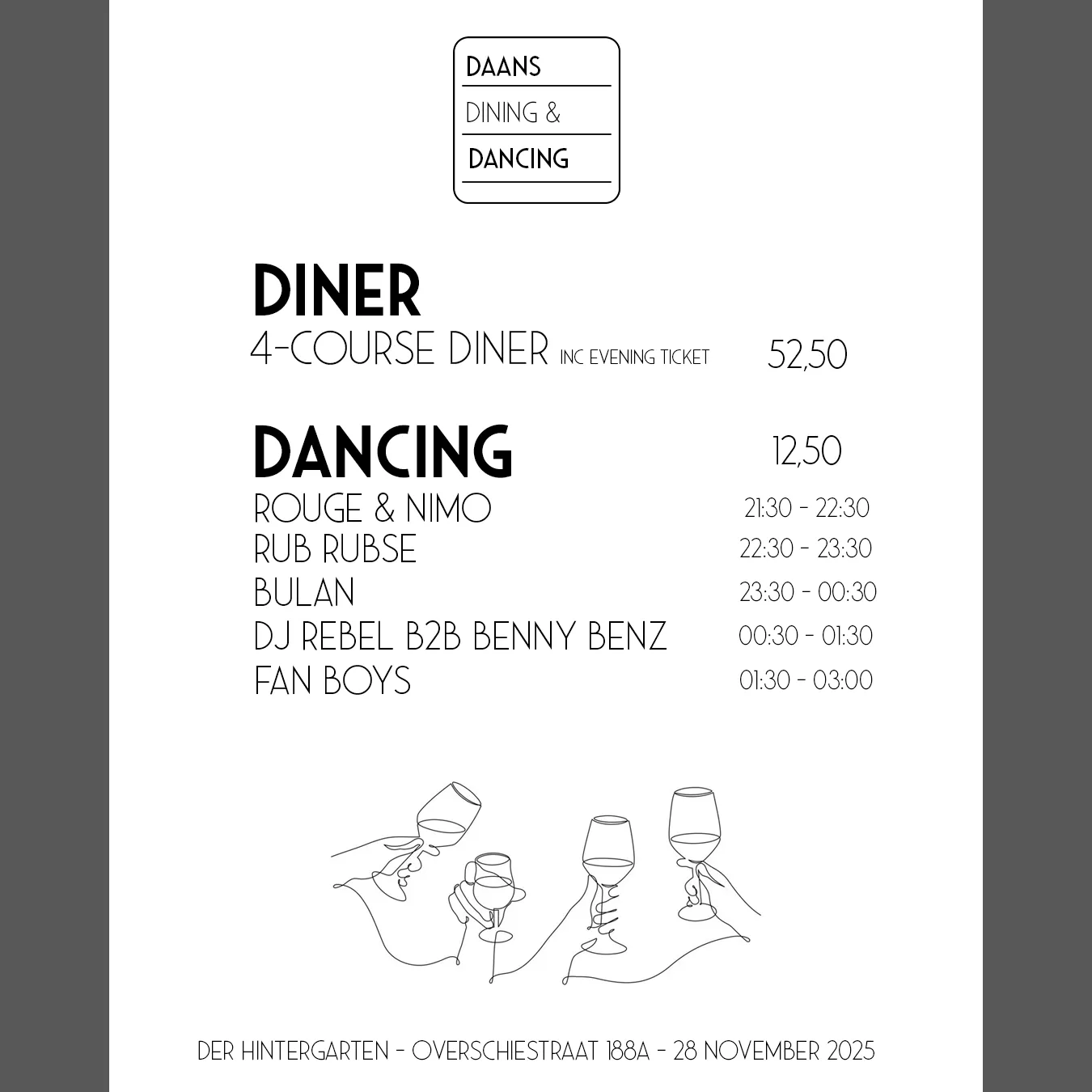 Daans Dining & Dancing x Der Hintergarten: Last Diner