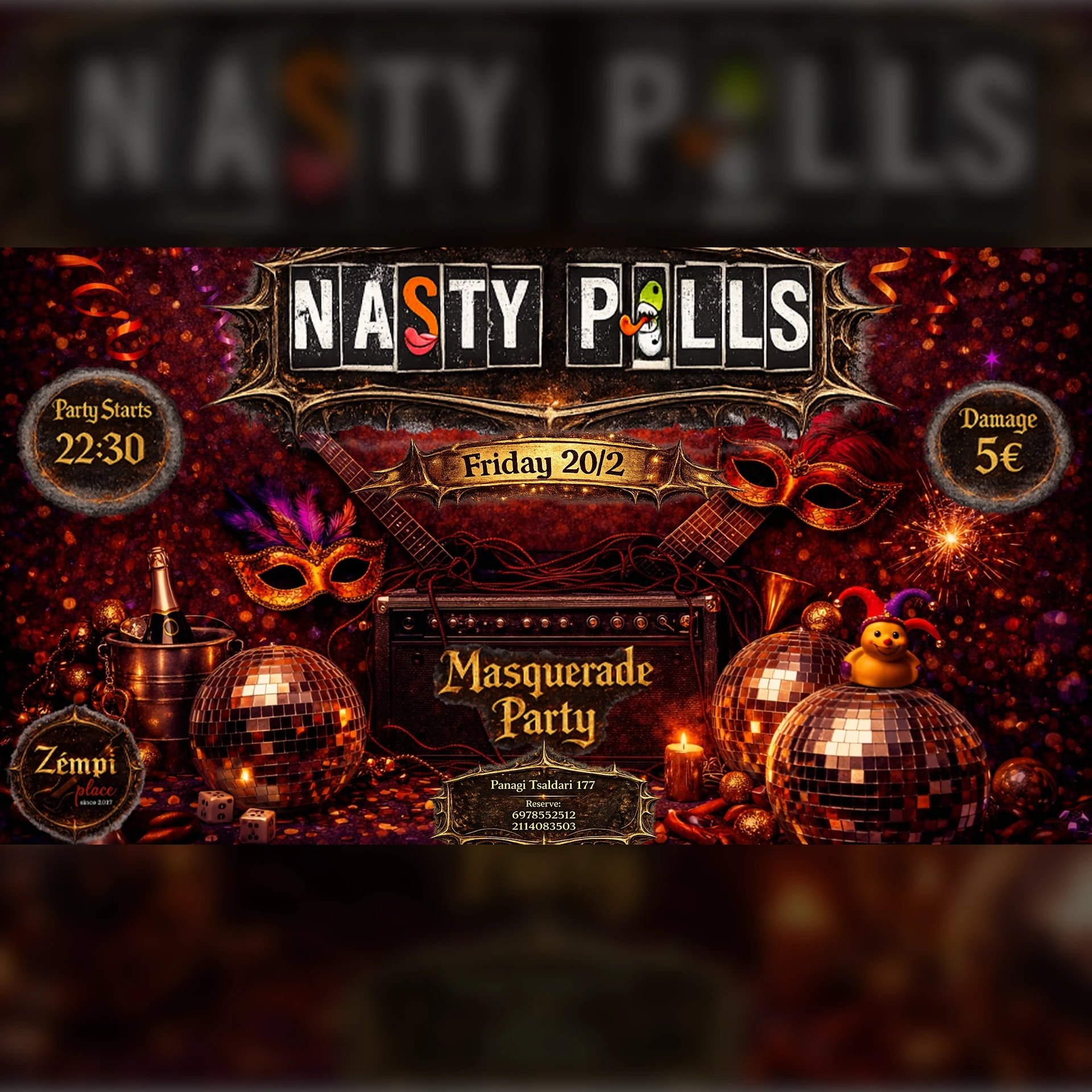 Nasty Pills Live Masquerade Party at Zempi! 