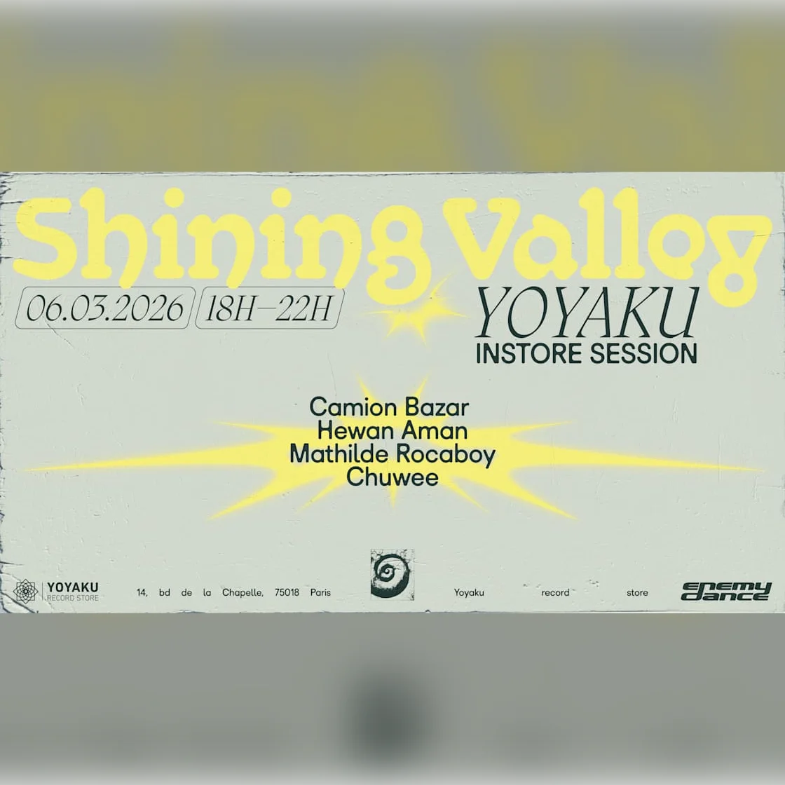 "Shining Valley" Instore W/ Camion Bazar, Hewan Aman & More