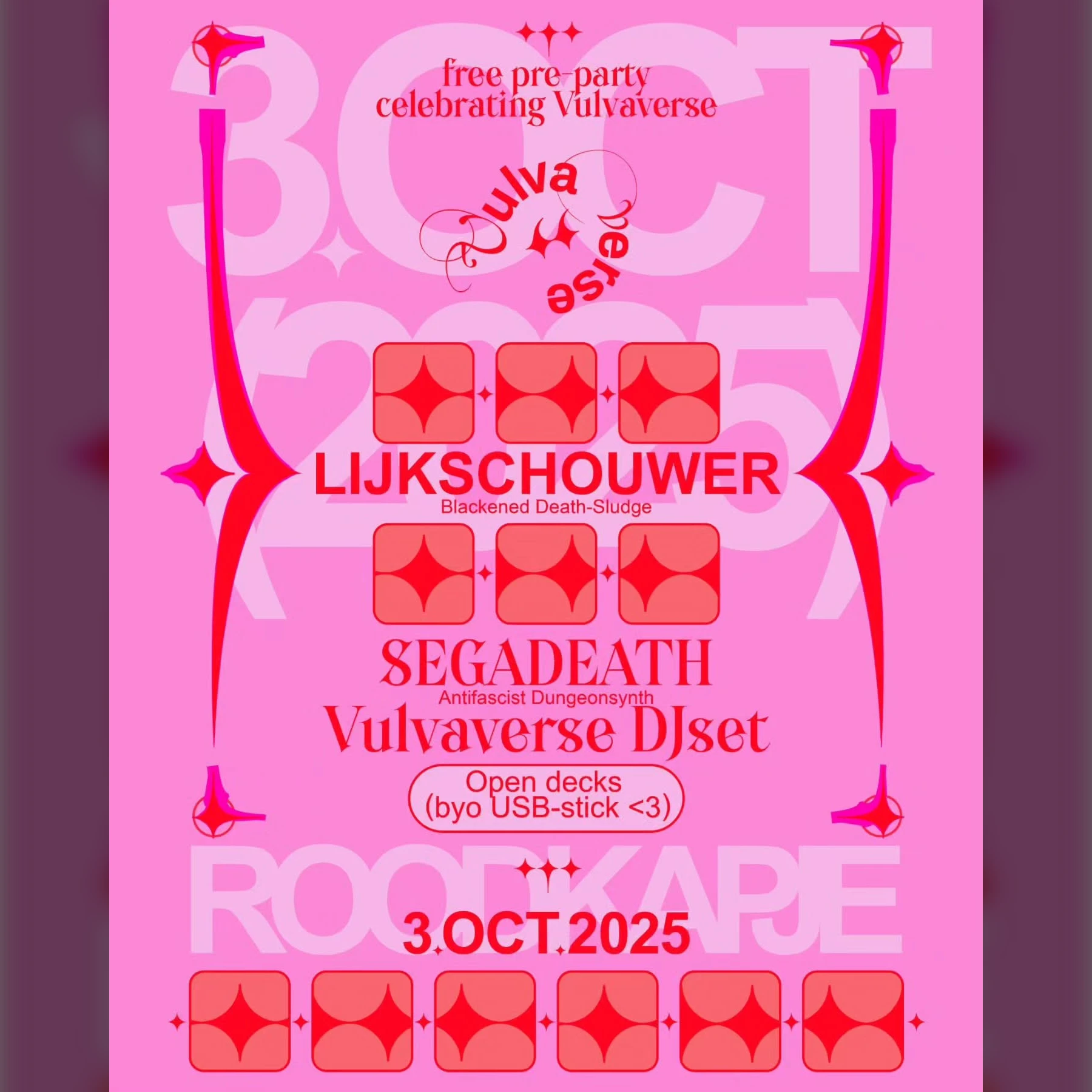 VULVAVERSE Pre-party: Lijkschouwer, SEGADEATH + Open Decks