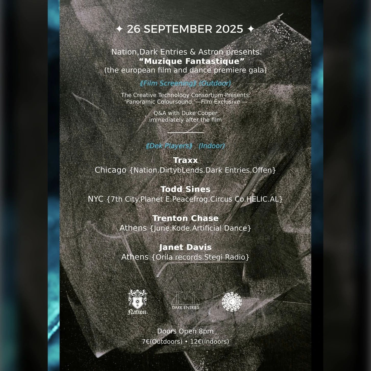 Nation, Dark Entries & Astron present “Muzique Fantastique”