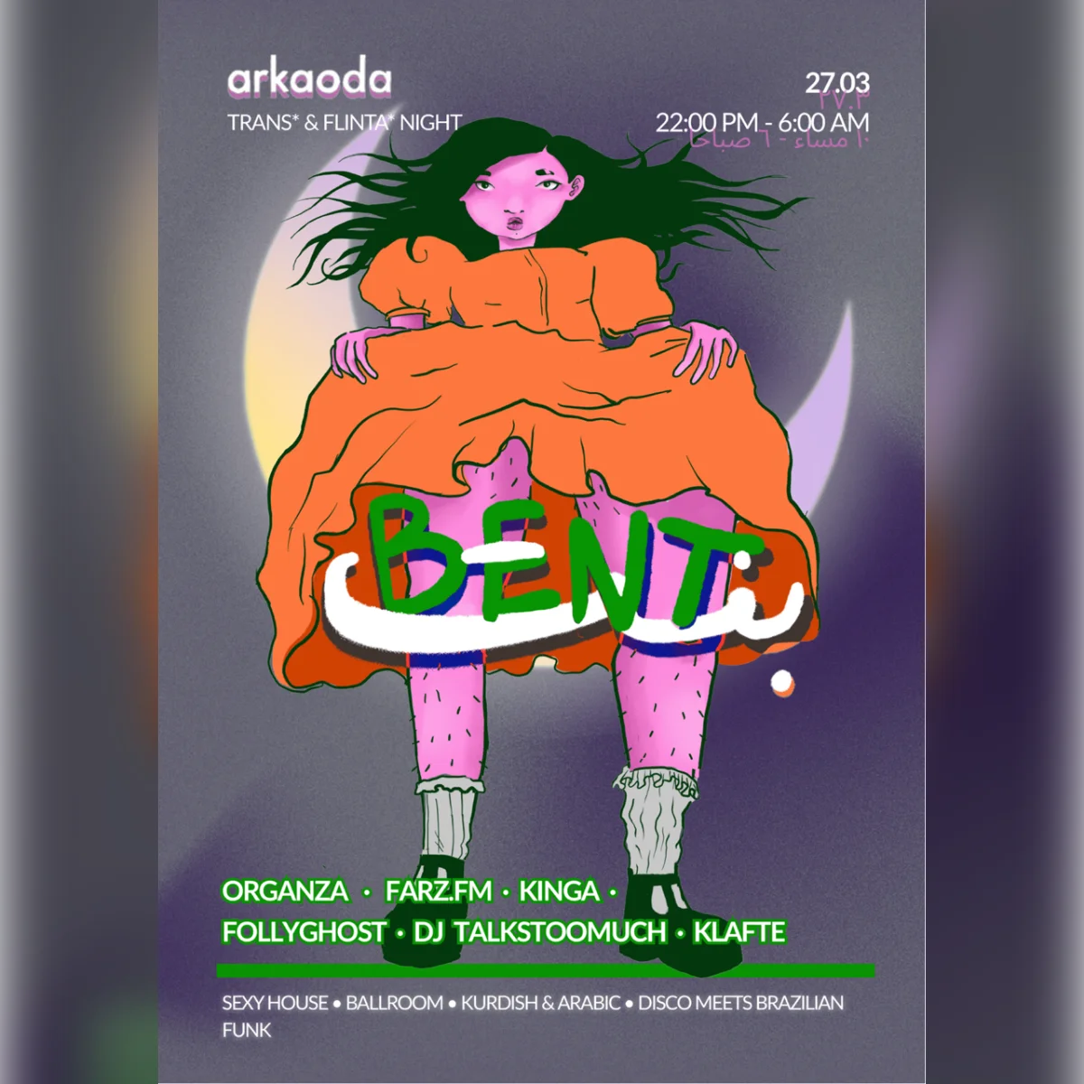 Bent - Dancing Night for FLINTA*, BIPOC* Persons & Allies