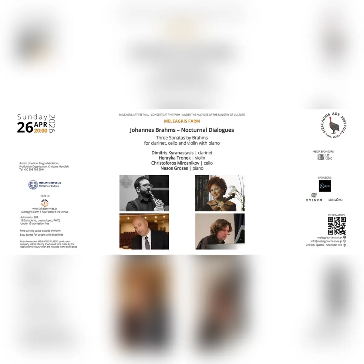 Meleagris Art Festival Johannes Brahms NOCTURNAL DIALOGUES