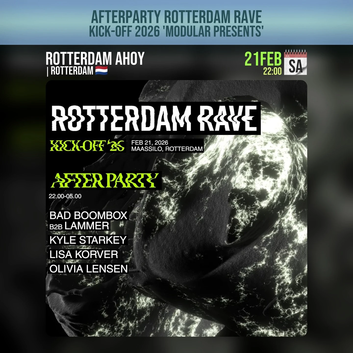 Afterparty - Rotterdam Rave - Kick-Off 2026 'Modular presents'