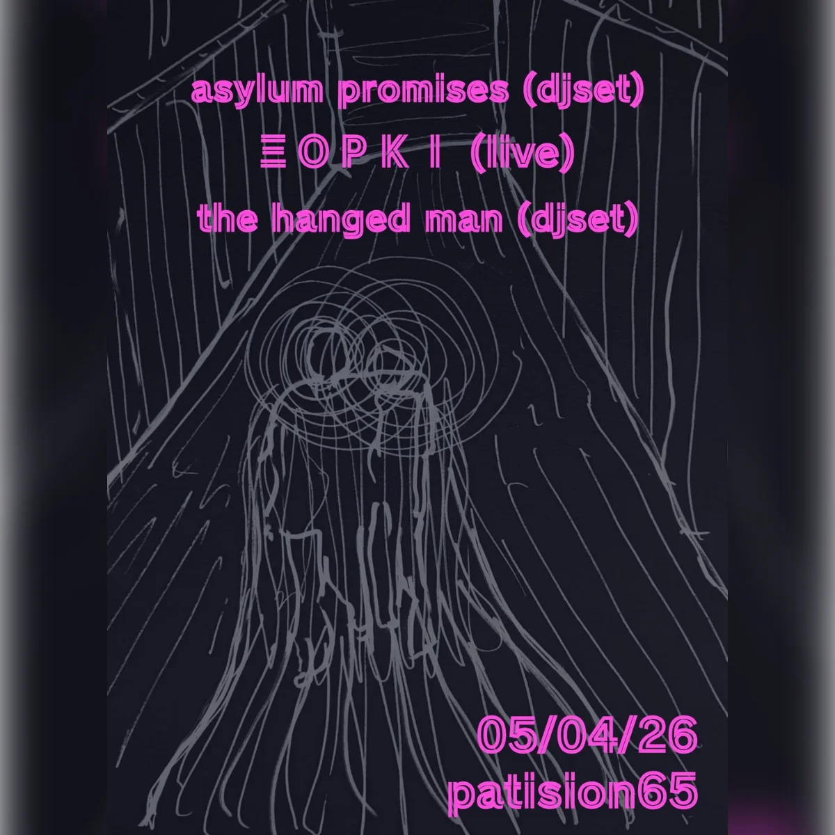Asylum promises / ΞΟΡΚΙ / the hanged man