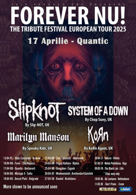 Forever NU!: Tribute Festival Tour cu Slip-Not, Chop Suey, Spouky Kids si Korn Again