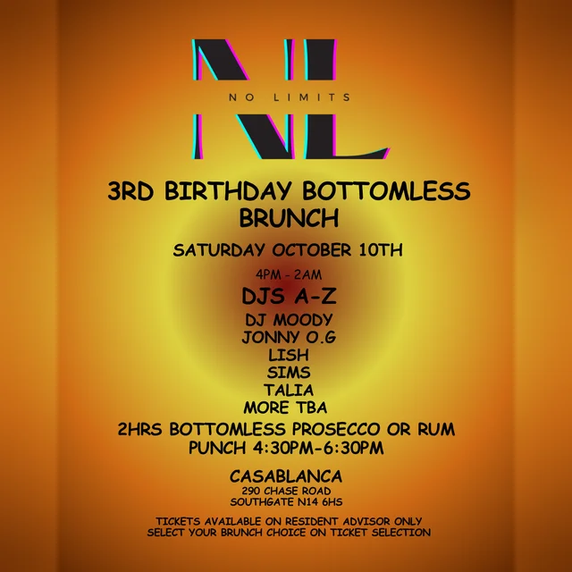 3 years of No Limits - BRUNCH IS BACK - DJ Moody