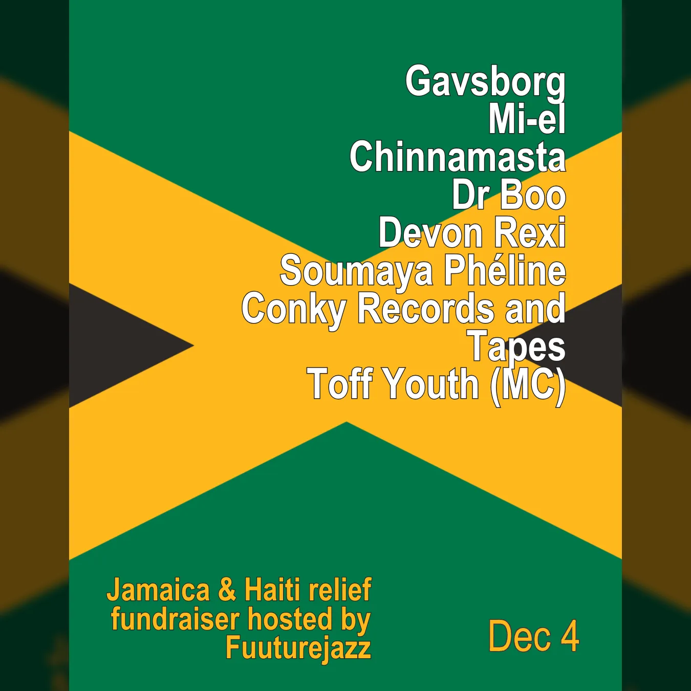 Jamaica & Haiti relief fundraiser hosted by Fuuturejazz
