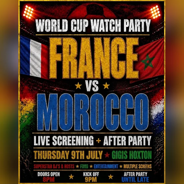 FRANCE VS MOROCCO | WORLD CUP QUARTER FINAL WATCH PARTY & AFTERPARTY