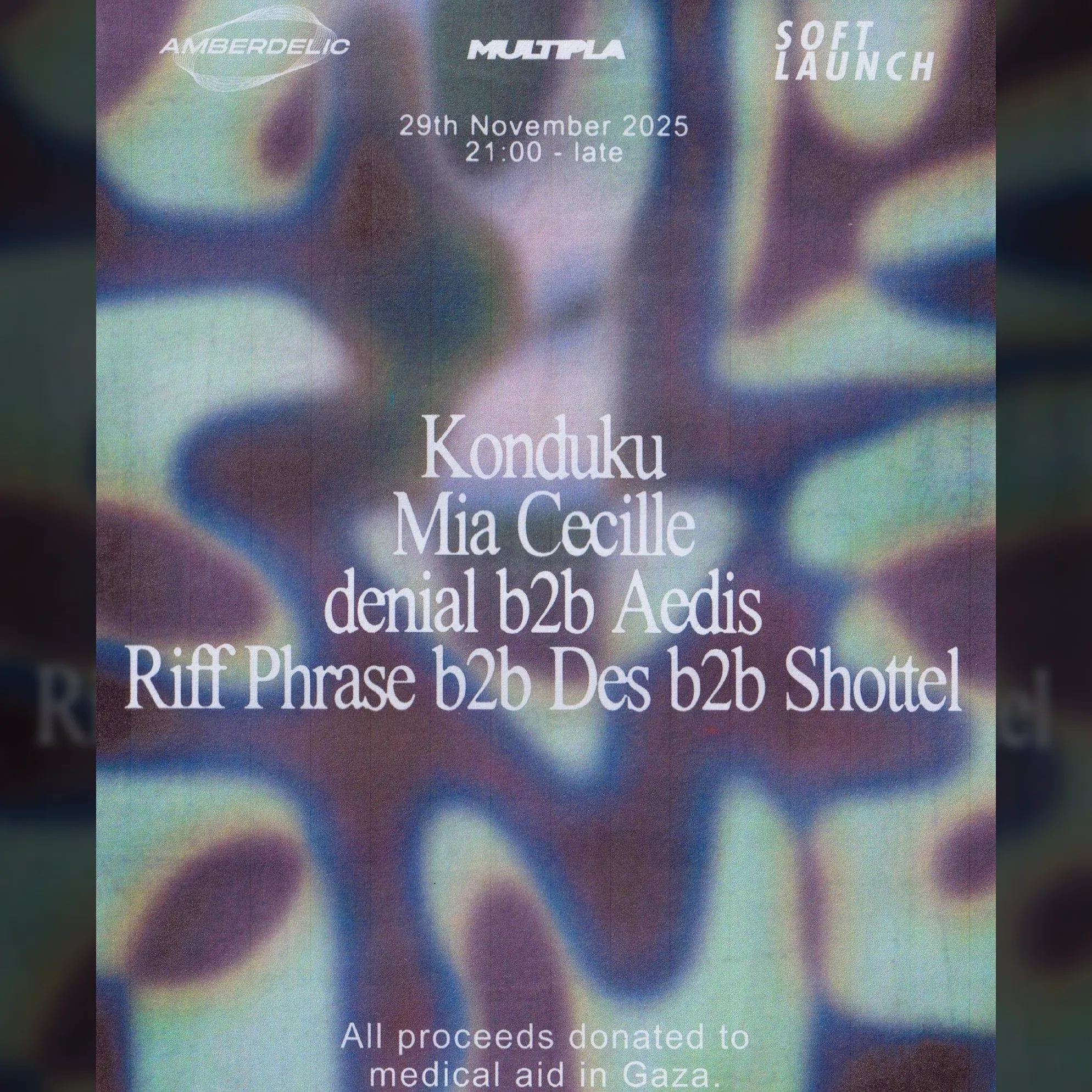 Soft Launch x Amberdelic: Fundraiser for medical aid in Gaza