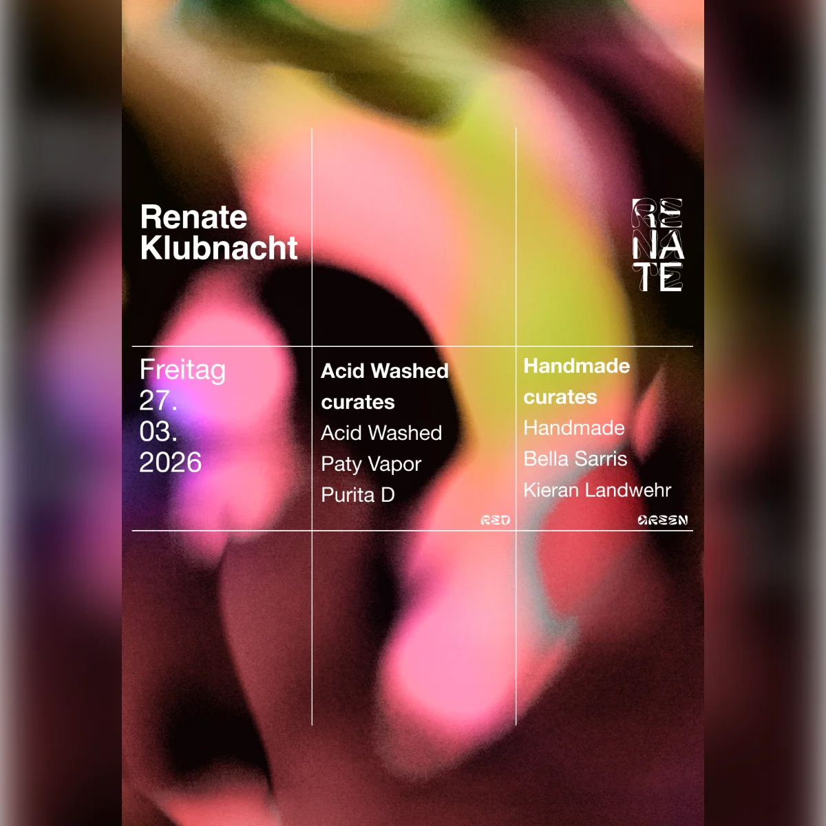 Renate Klubnacht w/ Handmade Invites & Acid Washed Curates