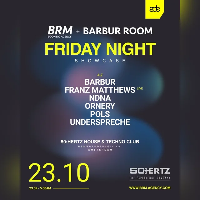 BRM Agency & Barbur Room pres. ADE Showcase - Barbur