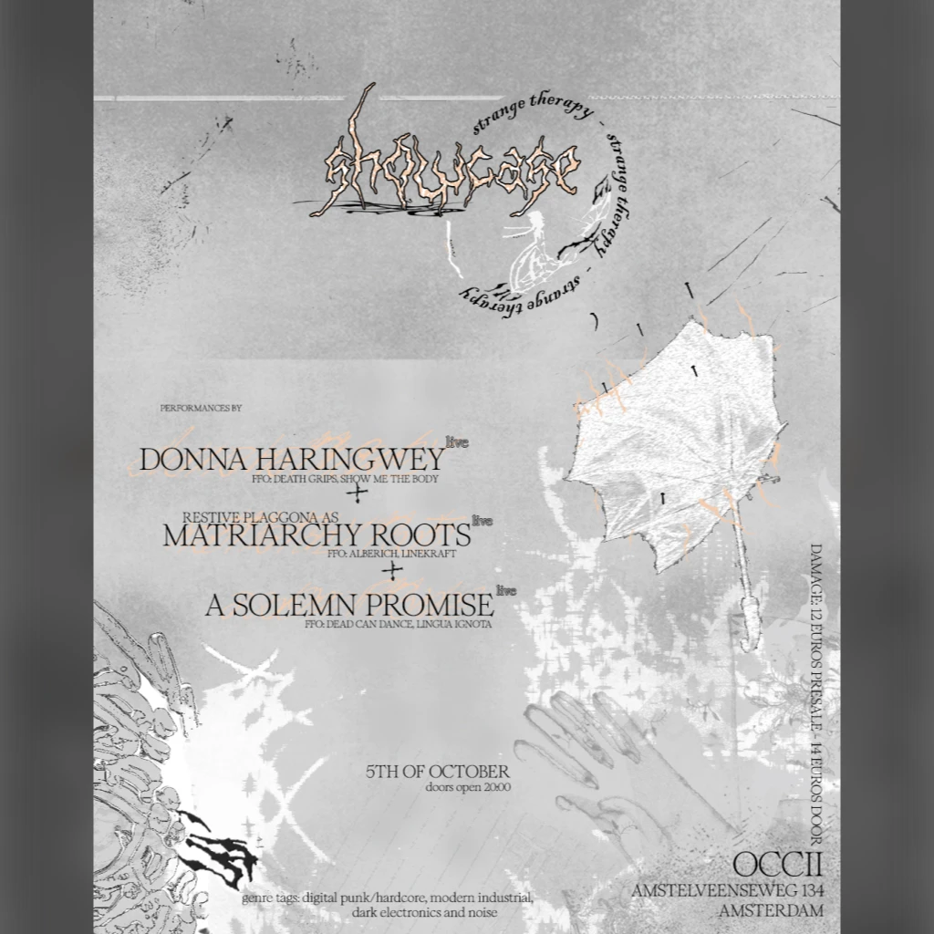 Strange Therapy showcase w/ Donna Haringwey + Restive Plaggona as Matriarchy Roots + a solemn promise