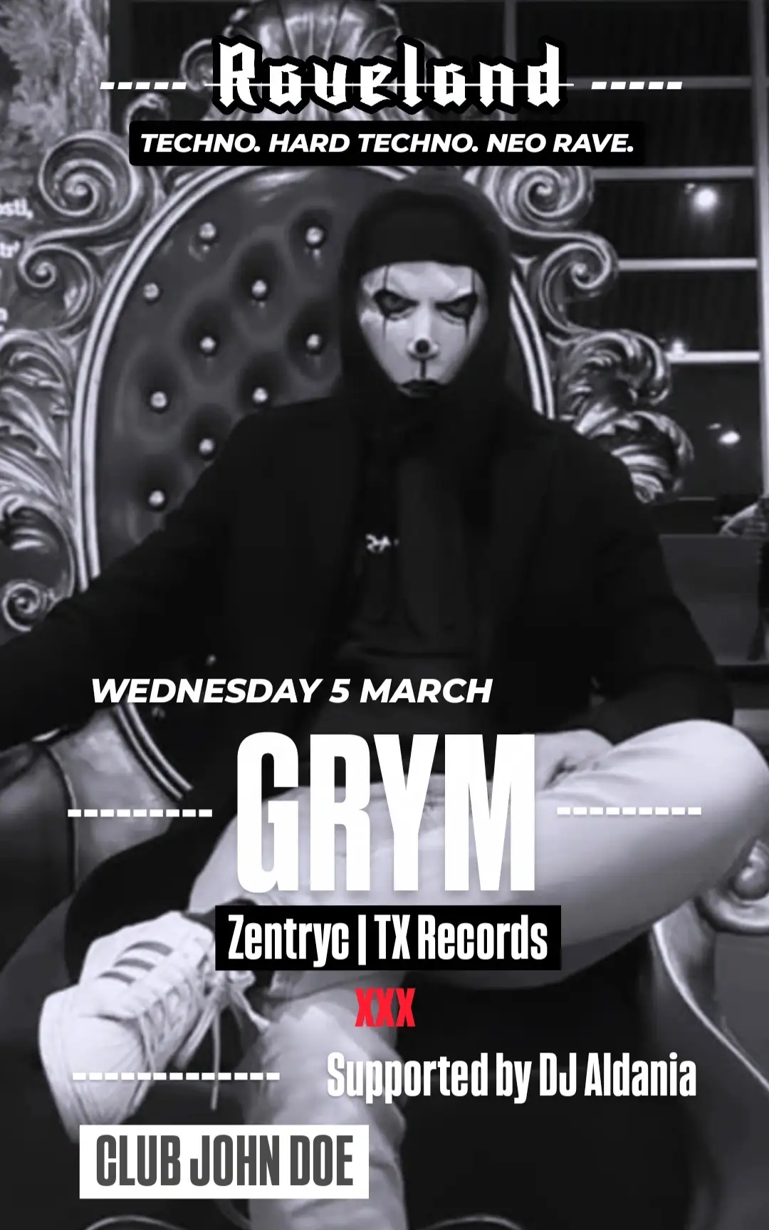 05/03 | RAVELAND: Hard Techno Rave w/ Grym & Aldania