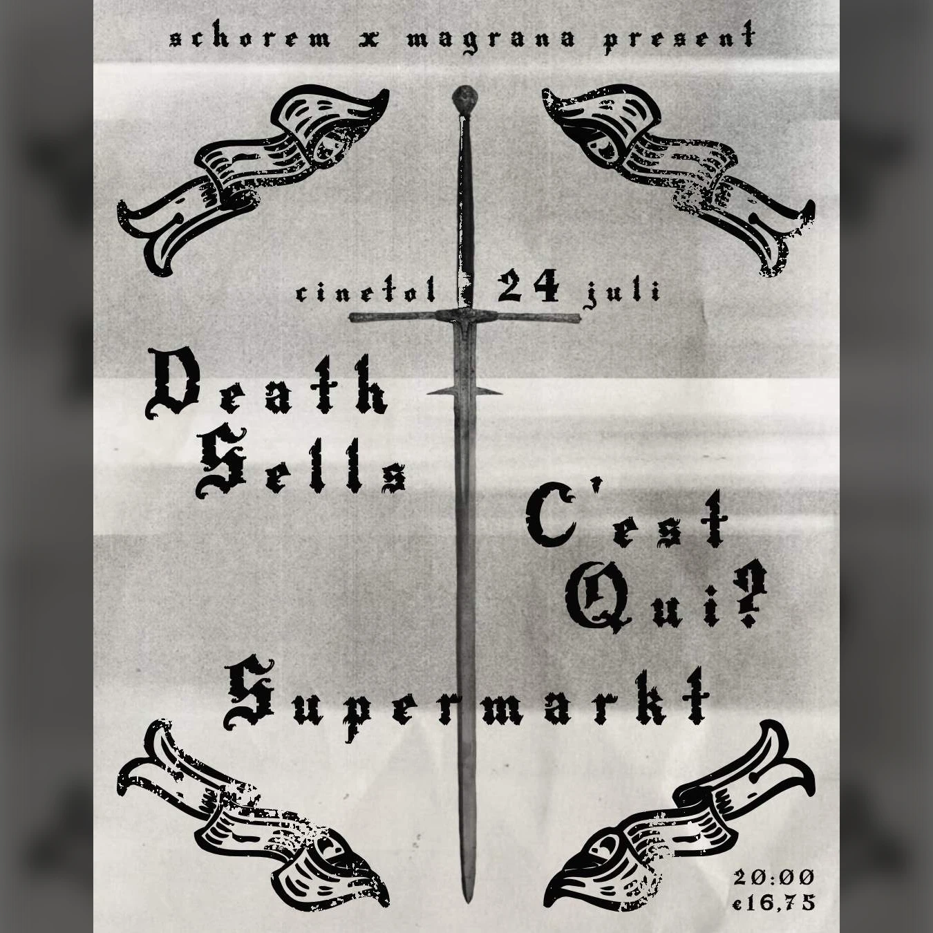SCHOREM x Magrana present: Death Sells + C'est Qui? + SUPERMARKT