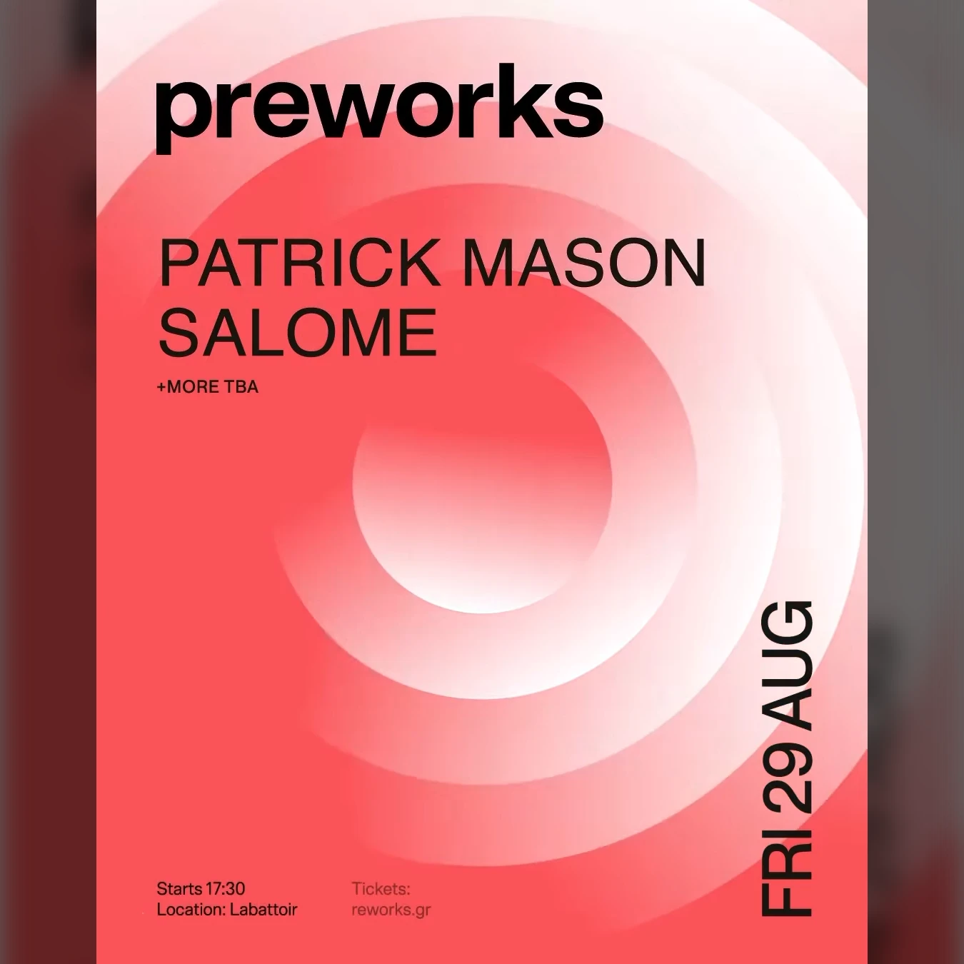 preworks with Patrick Mason, Salome and more tba
