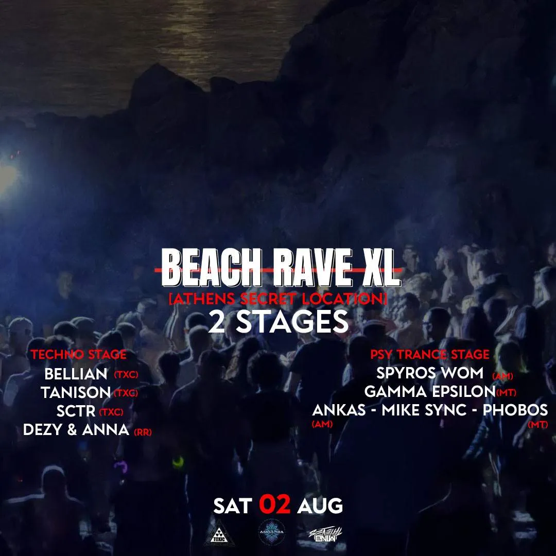 Beach Rave XL - 2 stages Saturday 2 August