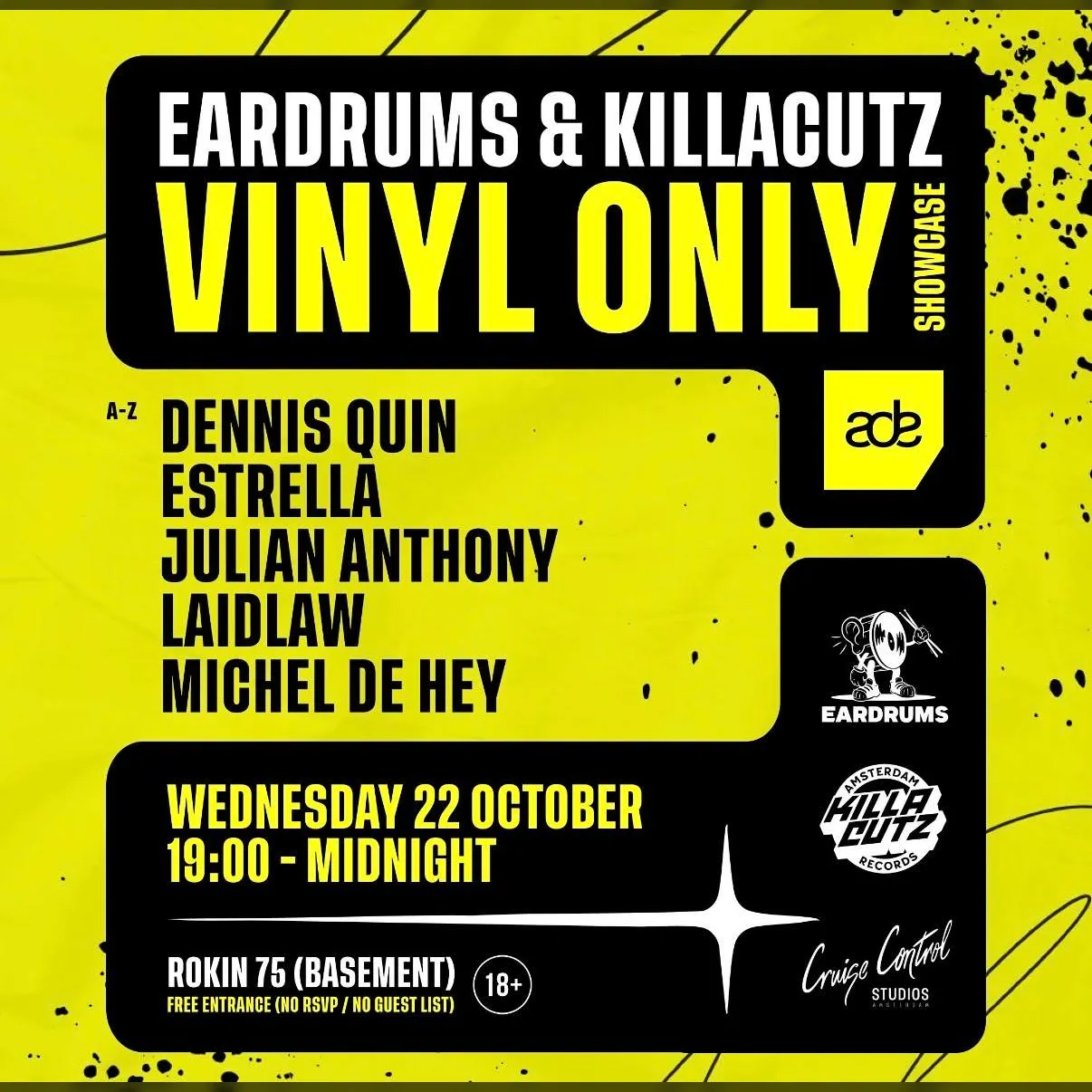 Eardrums x Killacuts ADE Vinyl Showcase