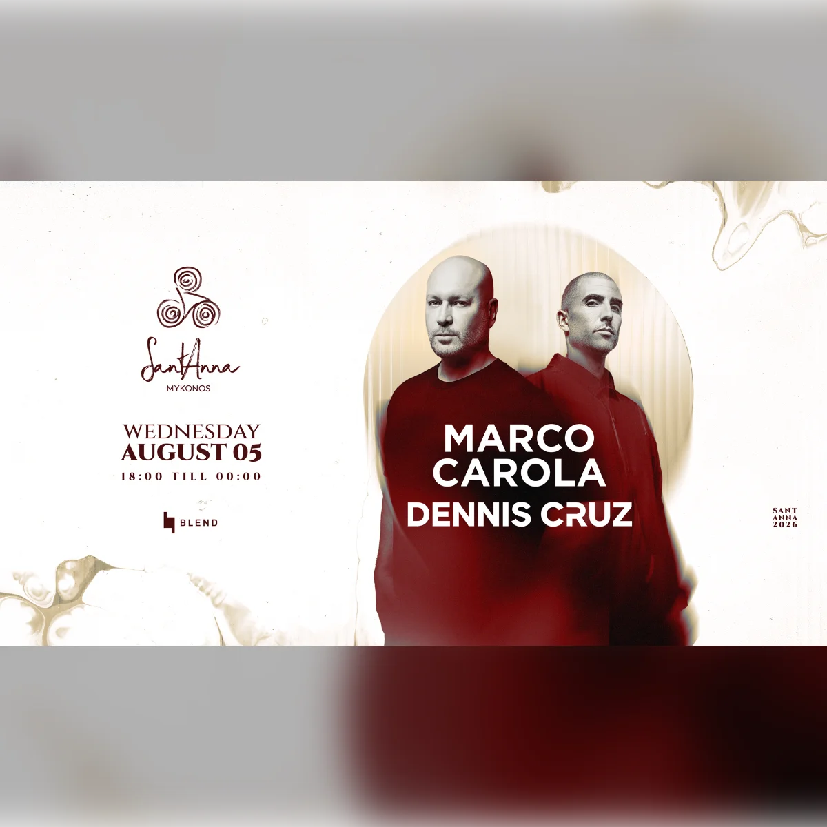 Marco Carola & Dennis Cruz at SantAnna - 2026 Exclusive Mykonos Show