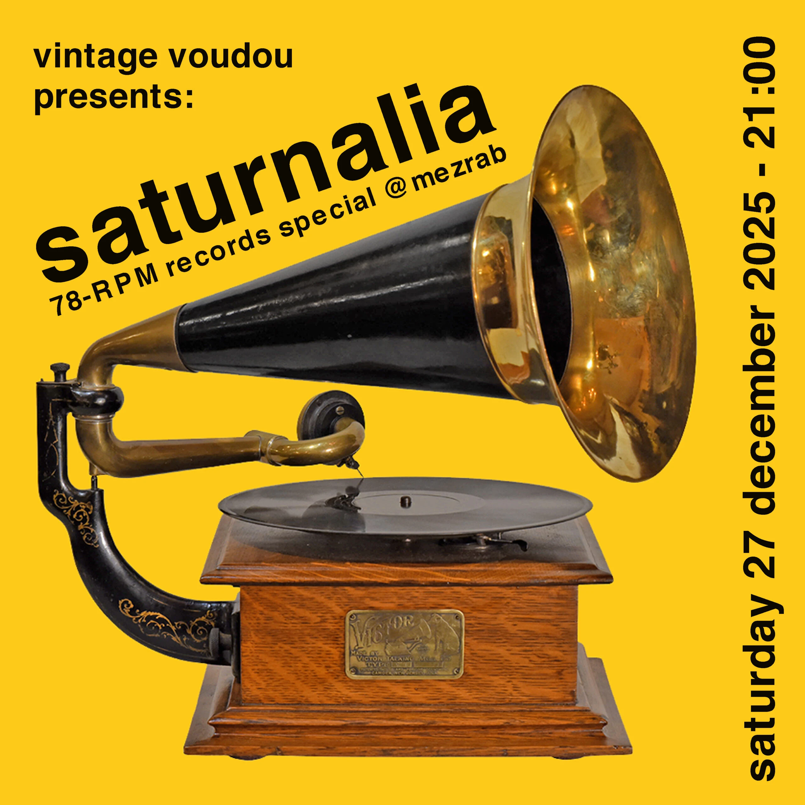 Vintage Voudou Dance Night  Saturnalia 78 Records Edition 