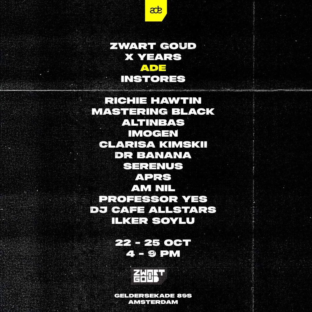 ZWART GOUD X YEARS ADE INSTORES 2025