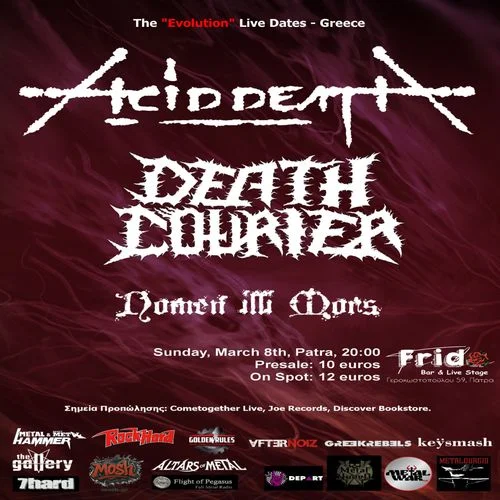ACID DEATH/DEATH COURIER/NOMEN ILLI MORS - The "Evolution" Live Dates