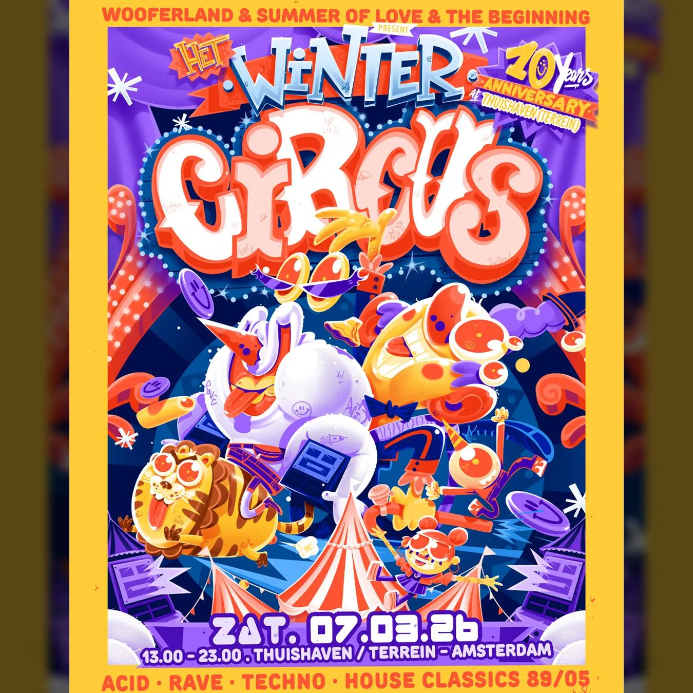 Wooferland, Summer of Love & The Beginning pres. Winter Circus - 10 jaar op Thuishaven Anniversary