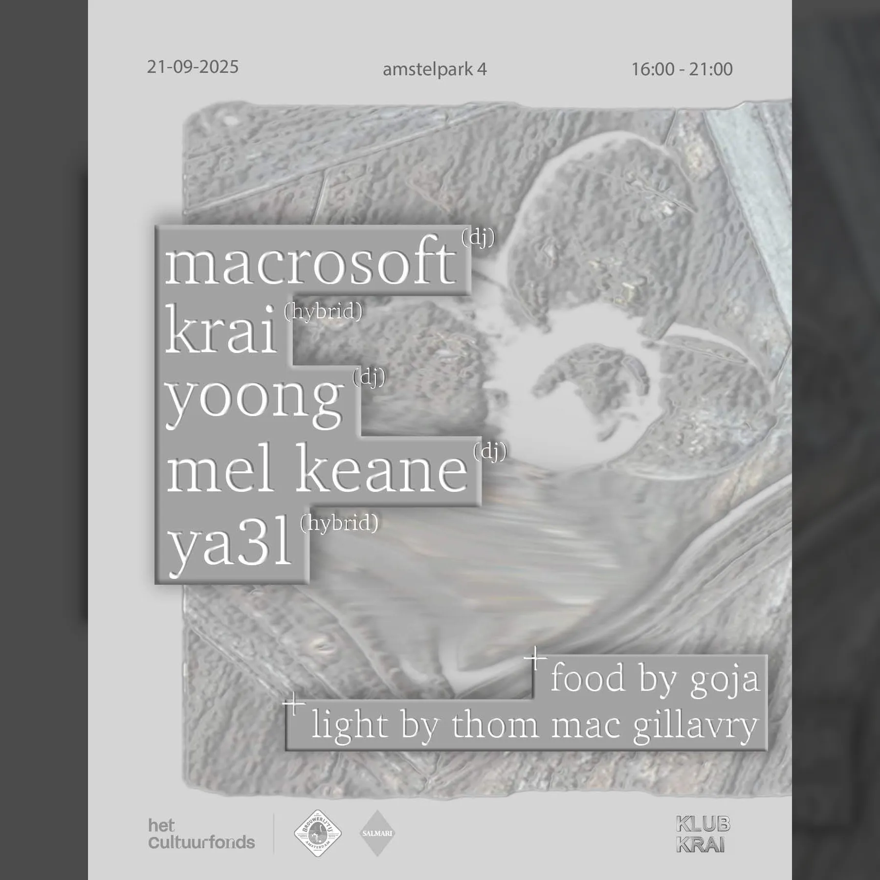 Klub Krai - listening event with Mel Keane, Yoong, Macrosoft, Krai, Ya3l