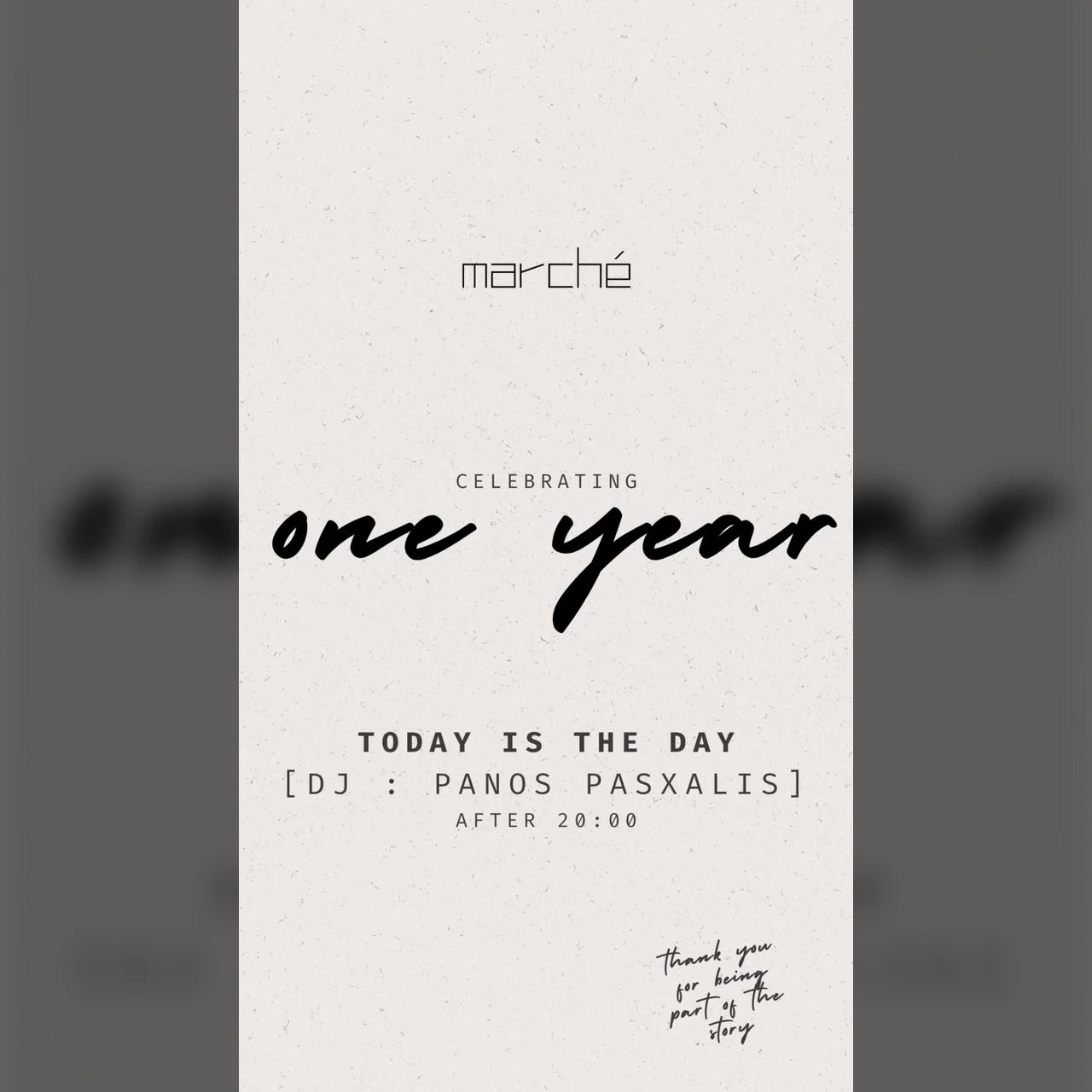 Marche celebrating one year 