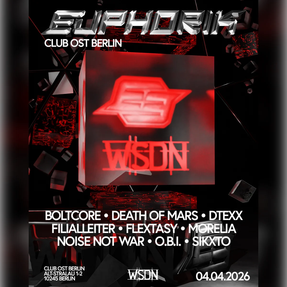 EUPHORIK x WIR SIND DIE NACHT with O.B.I., Noise Not War, Death of Mars & Morelia