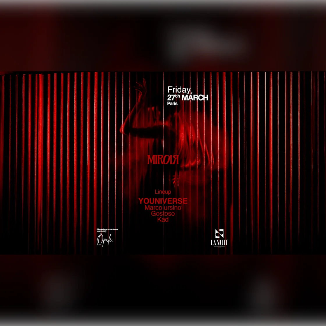 Miroir Presents: Youniverse — La Nuit Paris — 27.03