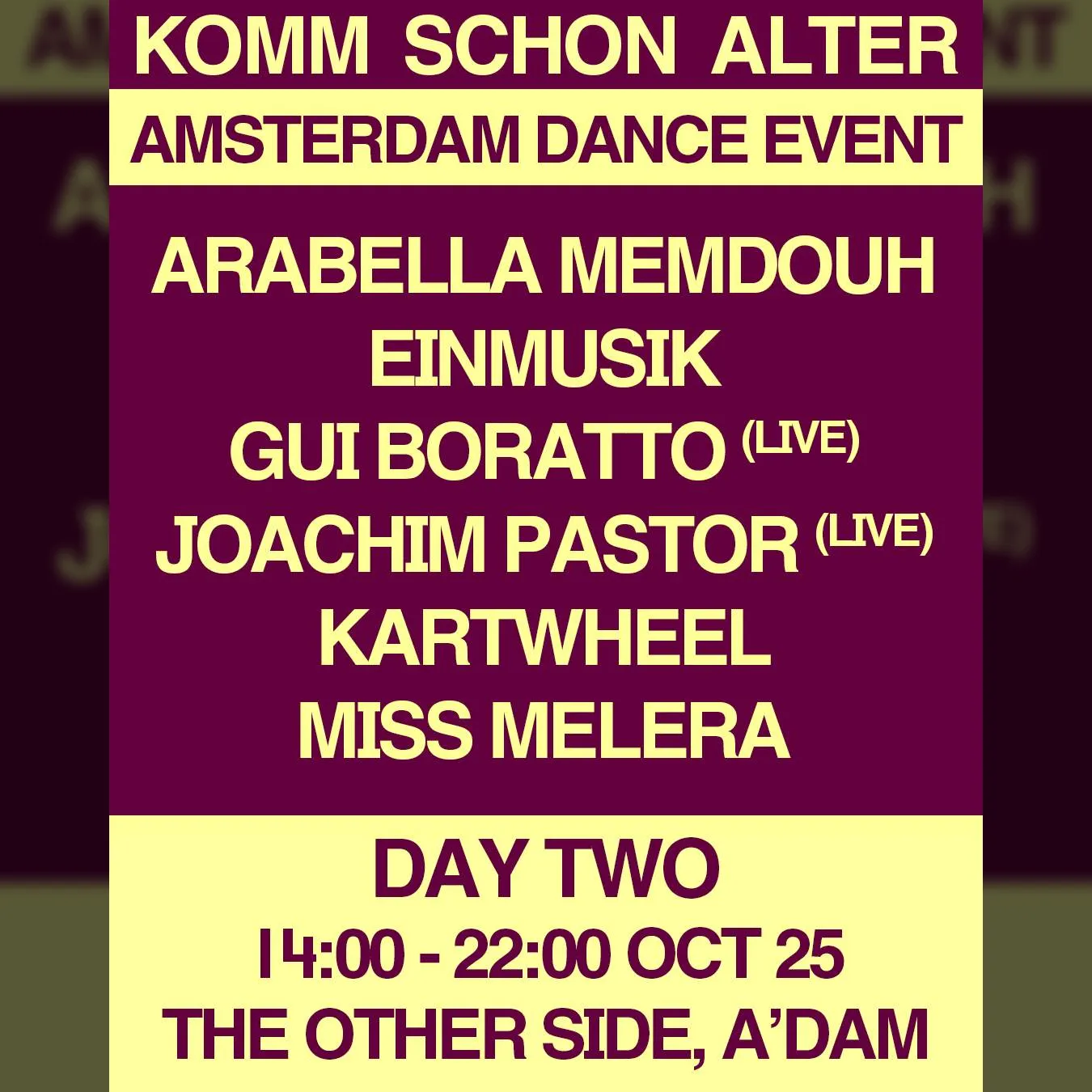 komm schon Alter - ADE 2025 day two