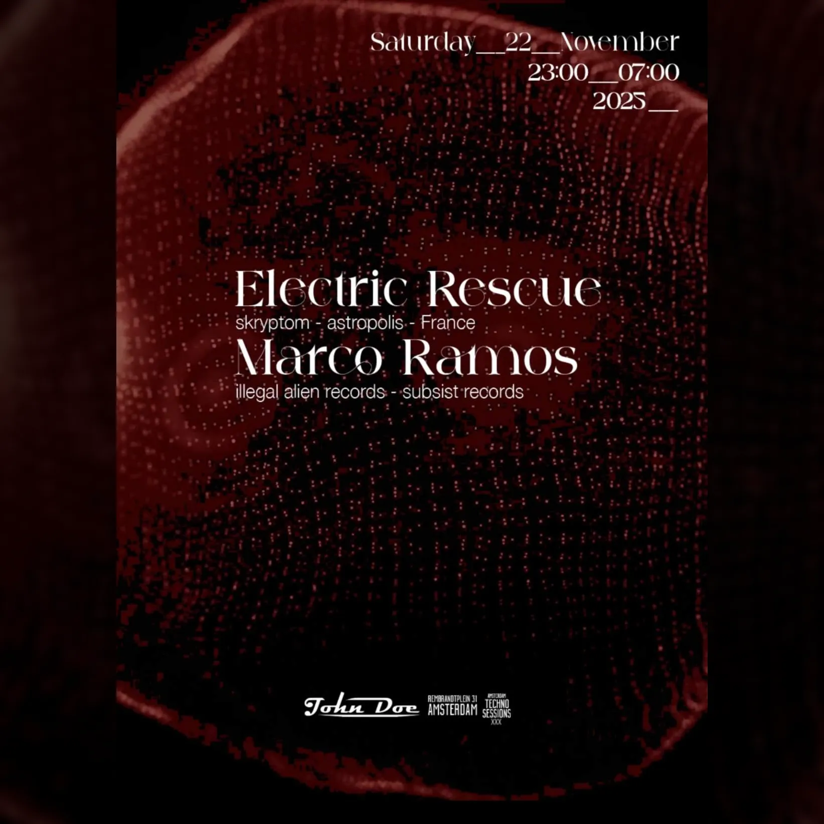 Amsterdam Techno Sessions with Electric Rescue 