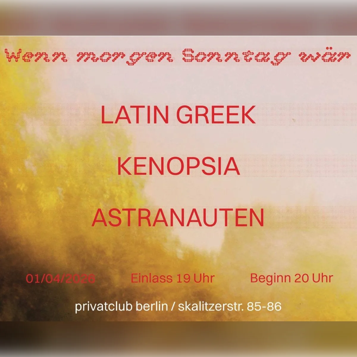 Wenn morgen Sonntag wär