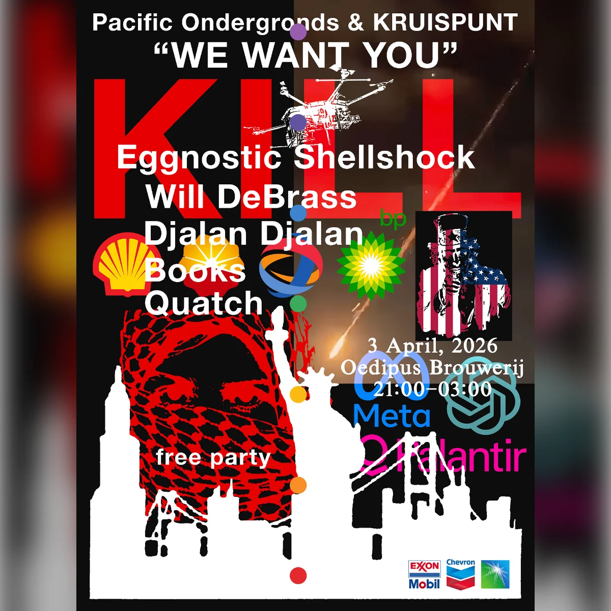 Pacific Ondergronds & KRUISPUNT free party #3 at Oedipus Brouwerij