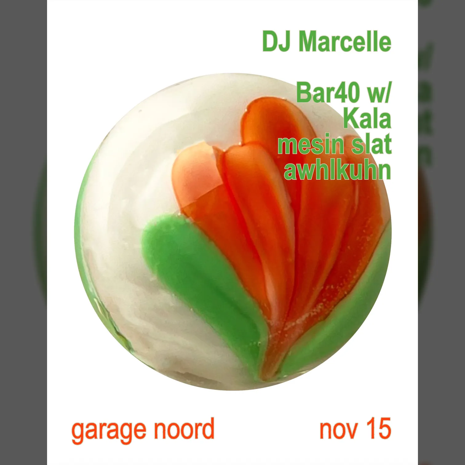 DJ Marcelle + Bar40 w/ Kala, mesin slat, awhlkuhn